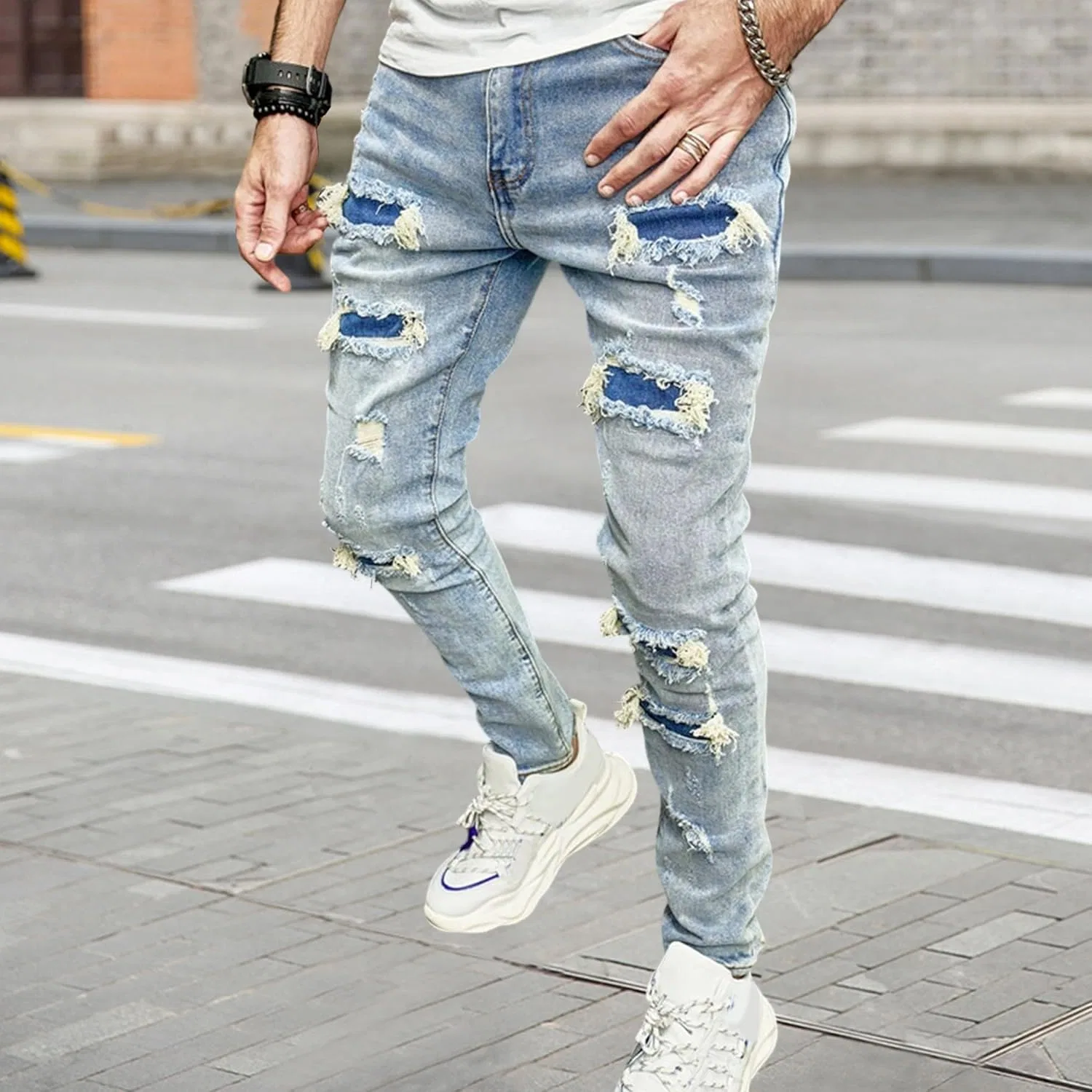 Джинсы slim fit, Синие — фото 2
