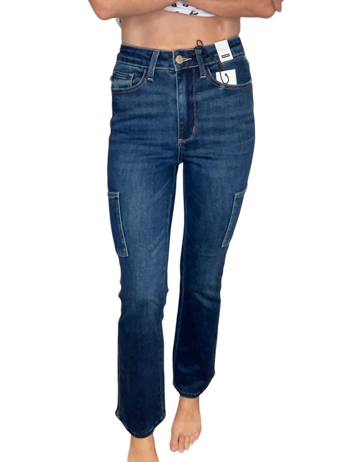 

Джинсы-карго Bootcut Denim в синем цвете Judy Blue