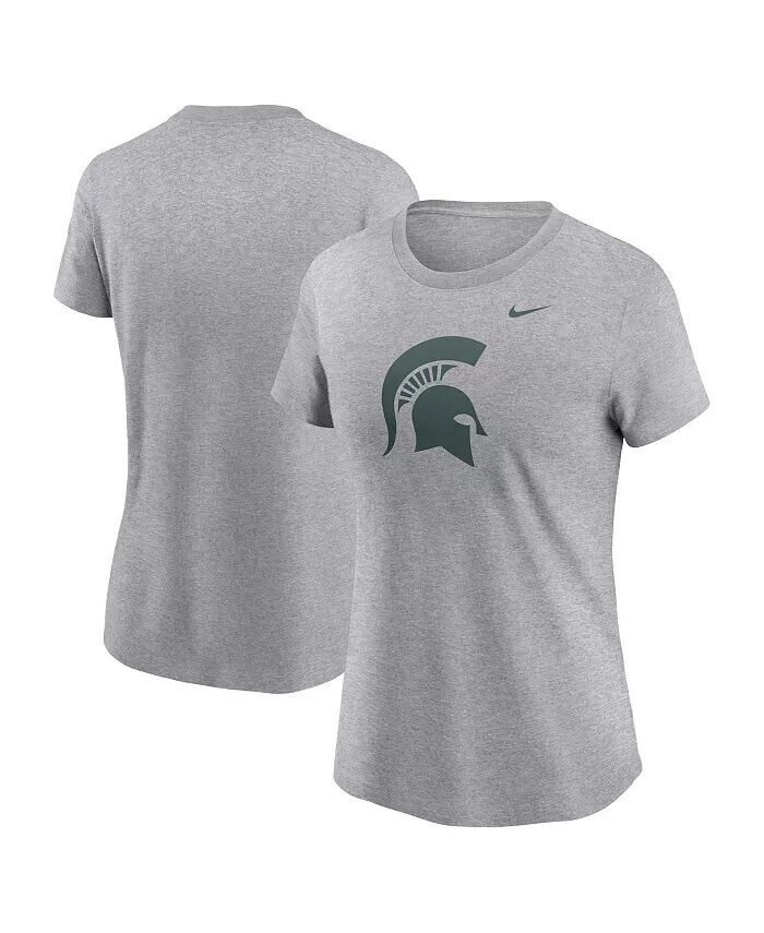 

Женская футболка с логотипом Heather Grey Michigan State Spartans Primetime Evergreen Nike, серый