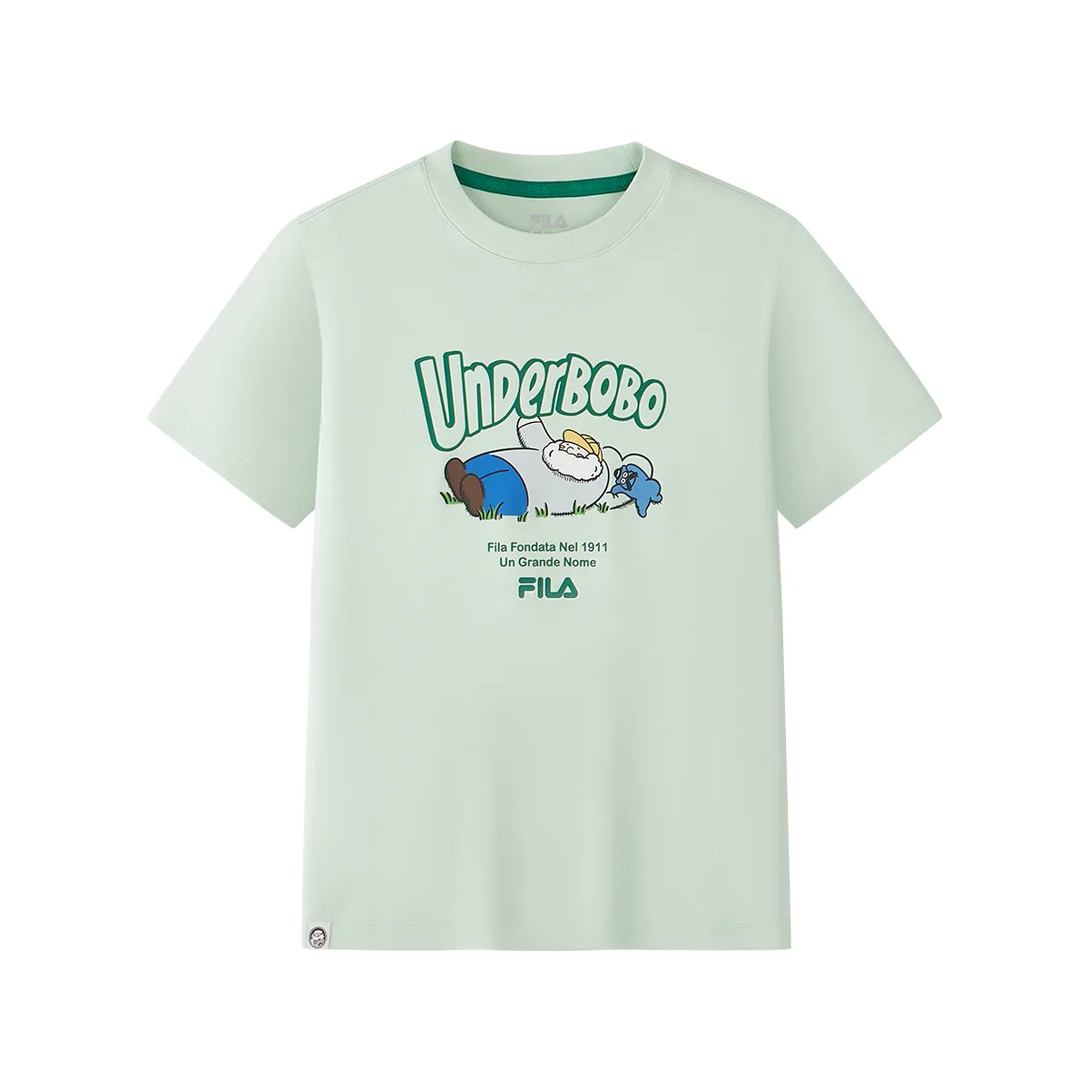 Футболка с круглым вырезом тонкая FILA KIDS, P-LG Aqua Bay Green