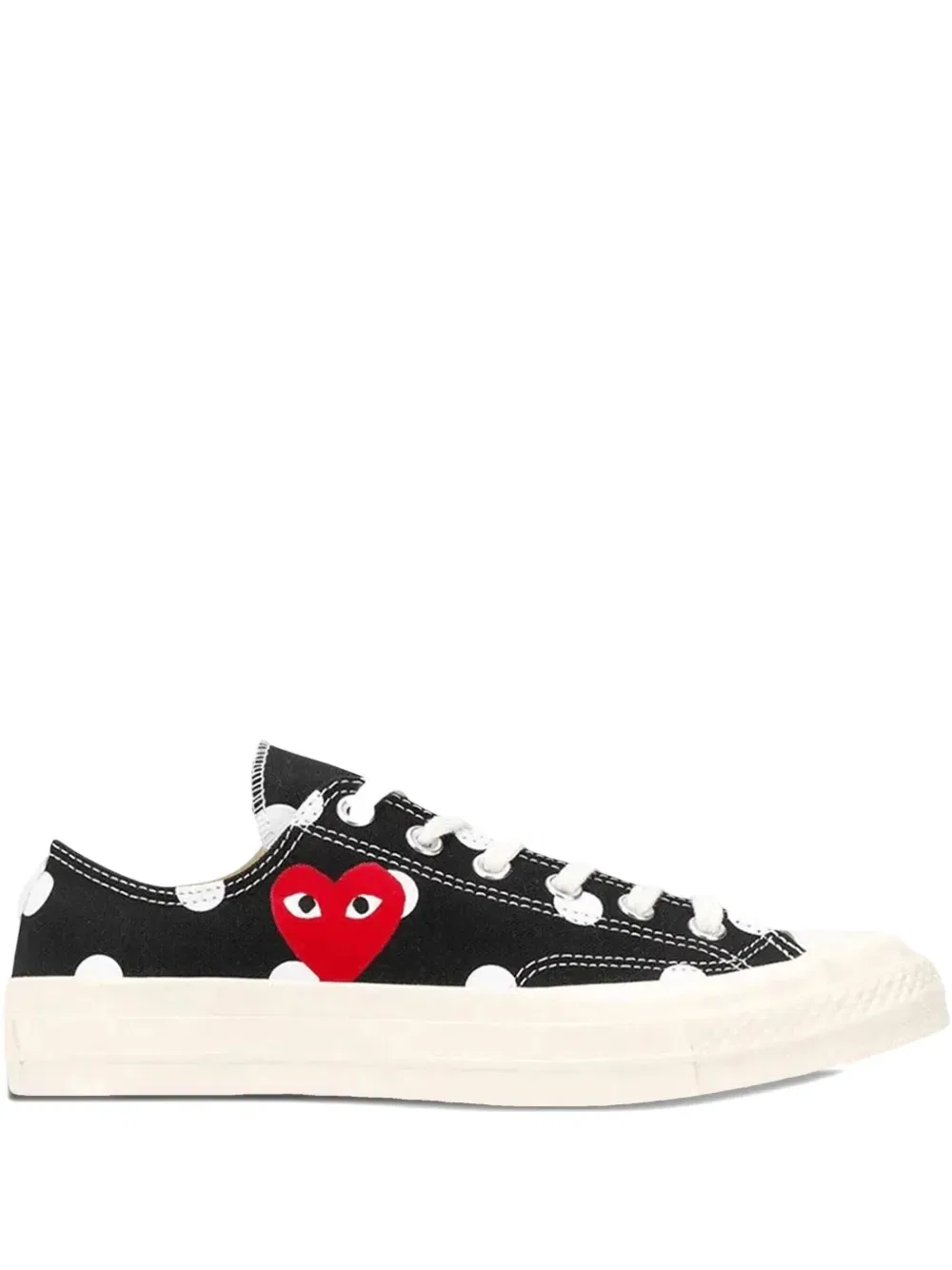 Кроссовки в горошек с сердечками Comme Des Garcons Play, черный