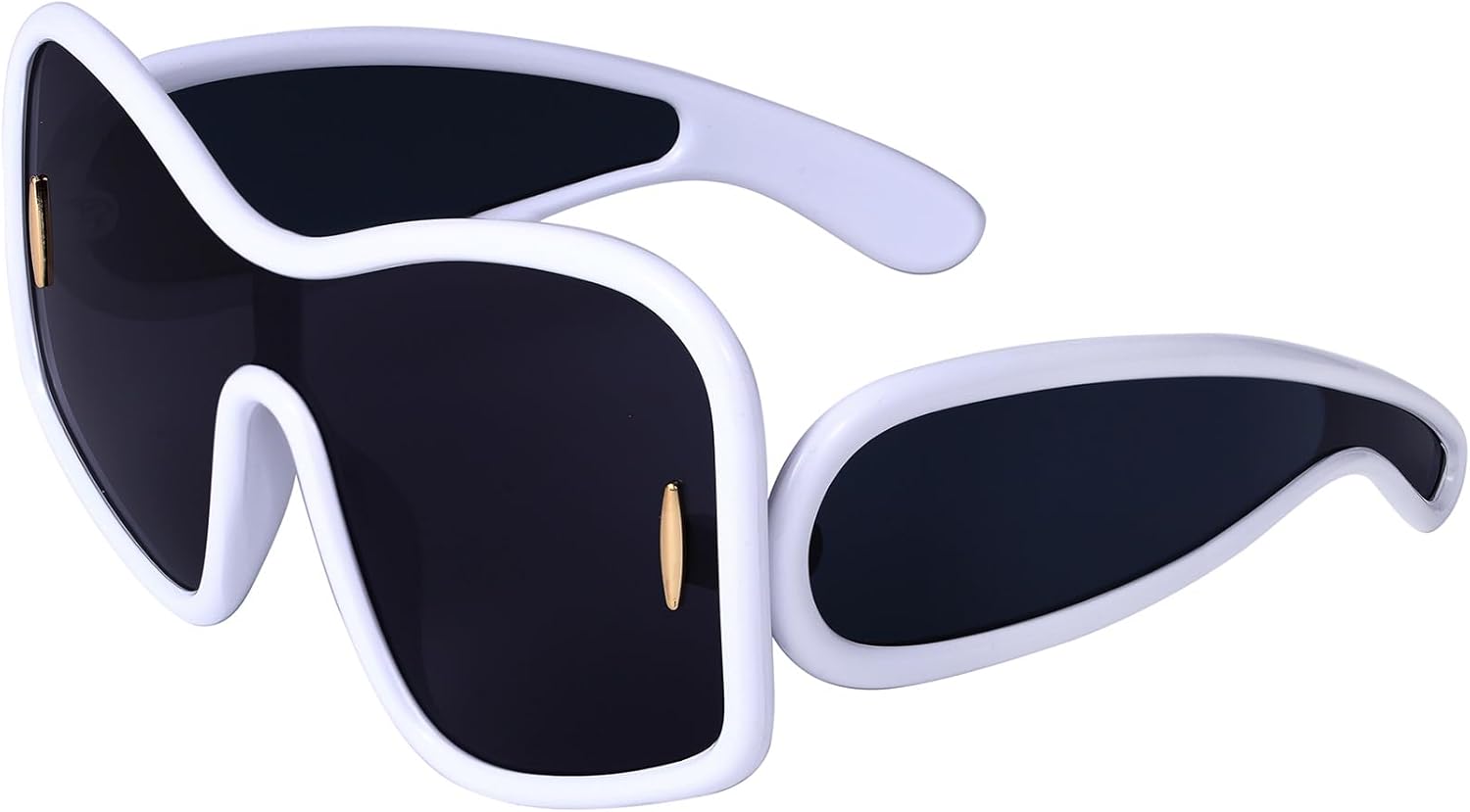 

Большие квадратные солнцезащитные очки Woeoe для женщин, толстая оправа, плоские зеркальные линзы, солнцезащитные очки-маска, сиамские линзы, аксессуар для костюмированной вечеринки, Black