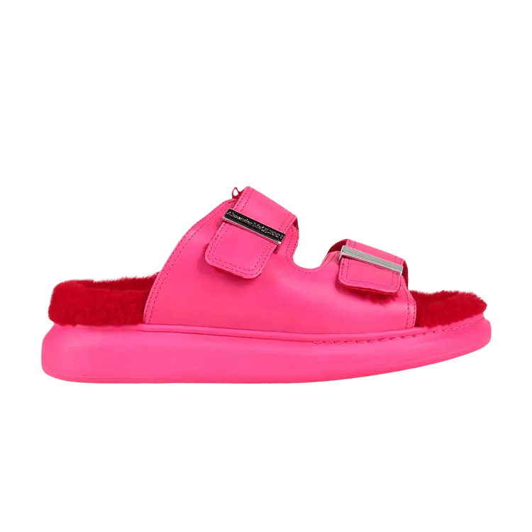 Шлепанцы Alexander McQueen Wmns Oversized Hybrid Slide 'Shearling Magenta', розовый