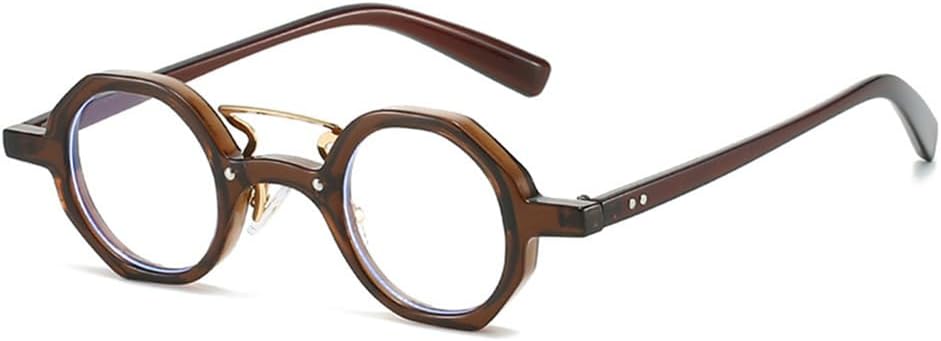 

Ретро-солнцезащитные очки для женщин, маленькие, многоугольные, круглые, модные, панк, мужские, с заклепками, прозрачные, градиентные, солнцезащитные очки UV400 KTUCN, Brown Clear