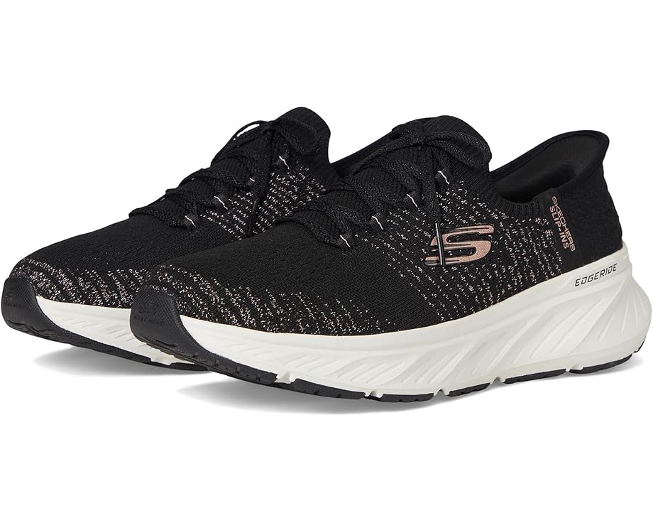 Кроссовки SKECHERS Edgeride Hands Free Slip-INS, цвет Black Rose Gold