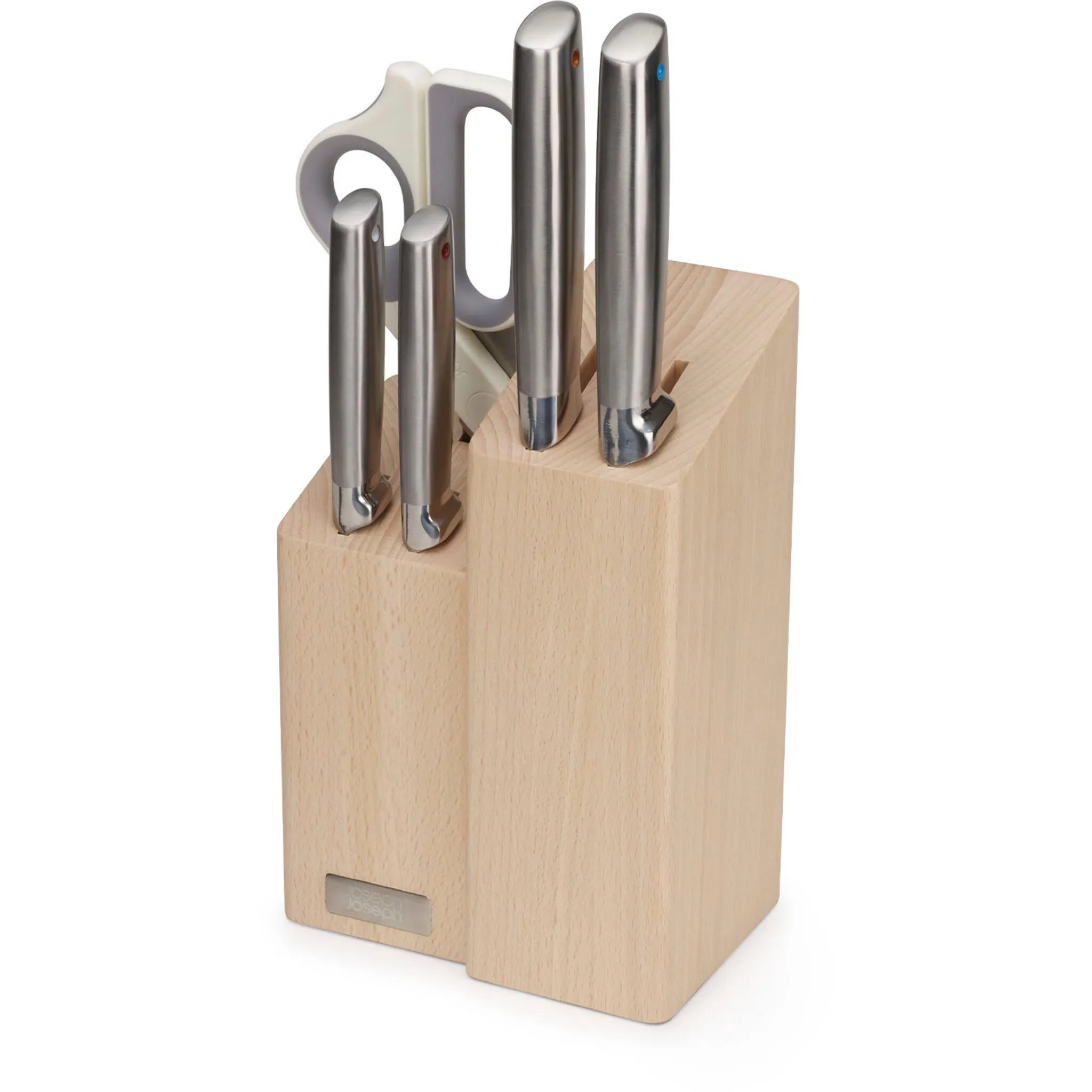 

Набор ножей Joseph Joseph «Elevate Fusion 5pc Knife & Scissor Block», (5 шт.), нескользящий, японская нержавеющая сталь, коричневый