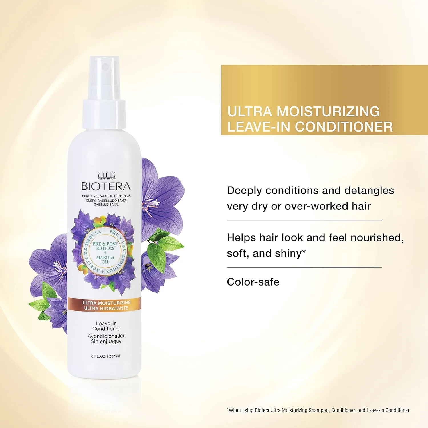 Кондиционер Biotera Ultra Moisturizing для сухих, поврежденных и жестких волос, Vegan, без парабенов и сульфатов 450 мл и 237 мл (.) — фото 2