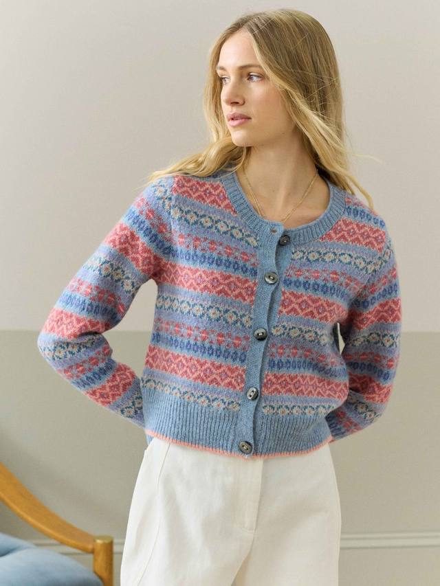 

Кардиган из чистой шерсти fair isle Brora, цвет Glacier