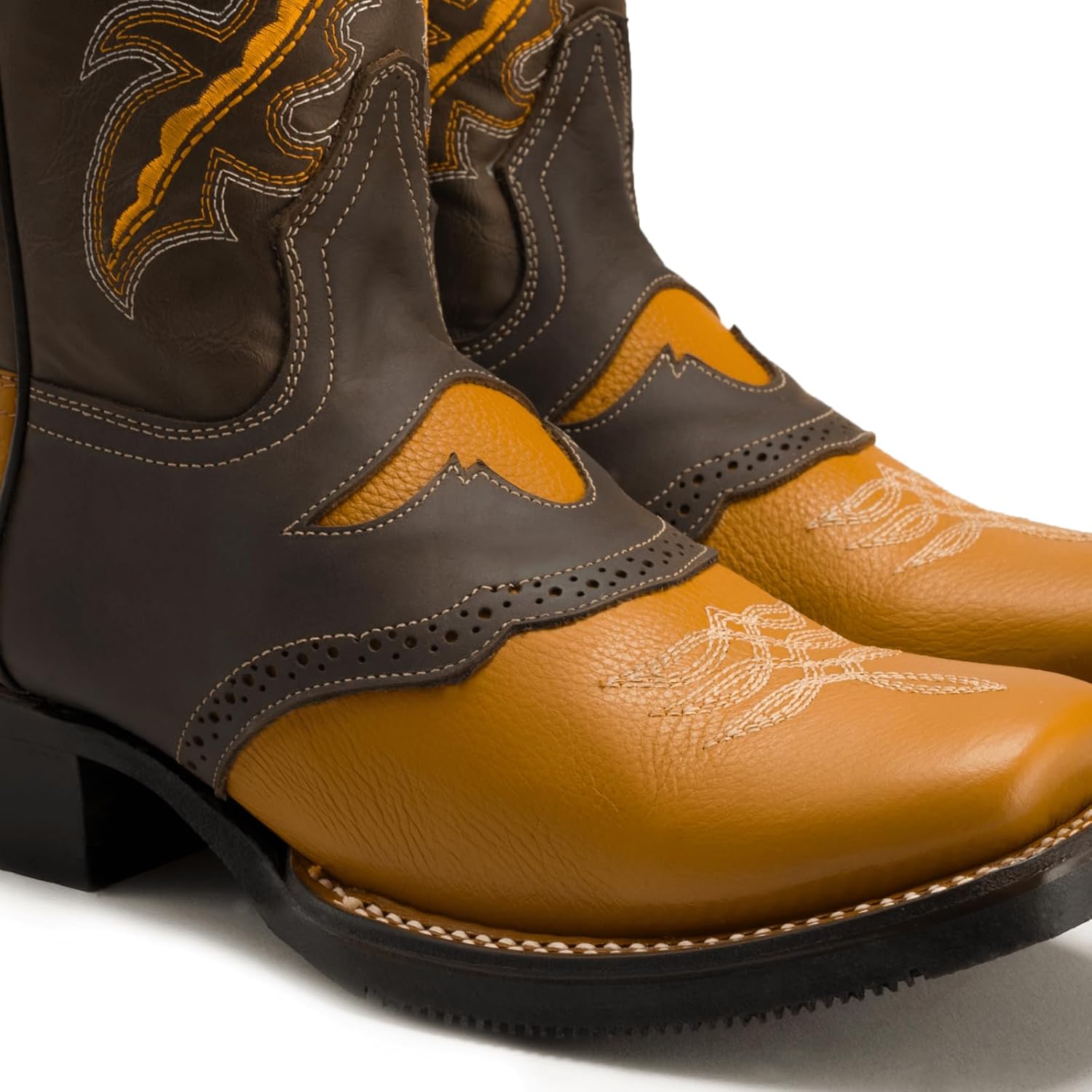 Мужские западные сапоги Joe Boots VE030: ковбойские и родео сапоги с квадратным носком из натуральной кожи Joe Exclusive, коричневый — фото 4