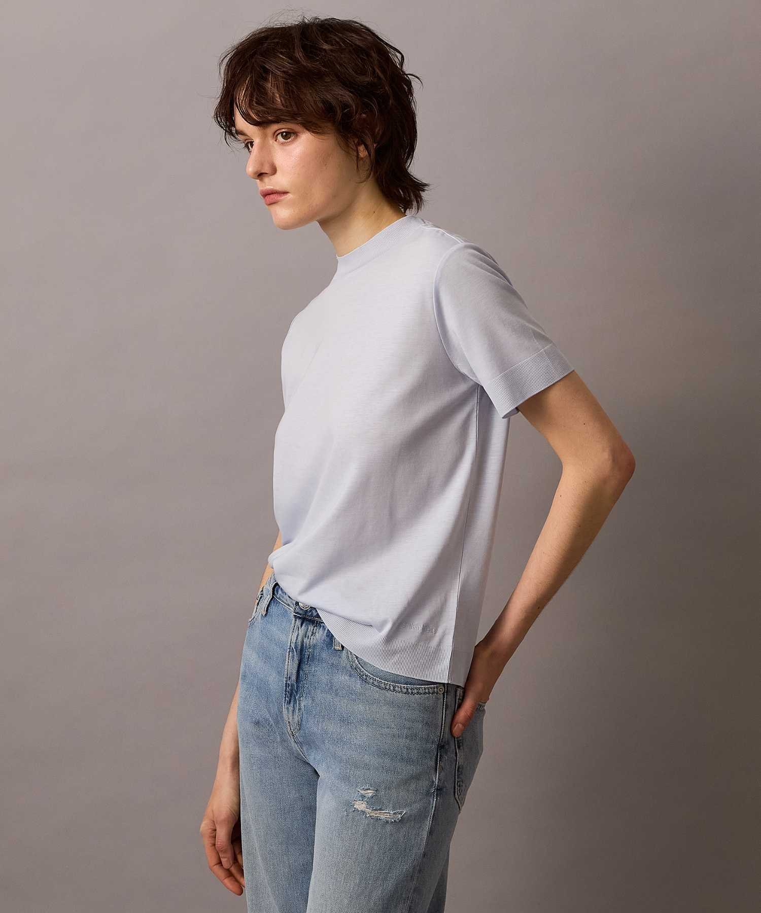 Футболка-свитер с коротким рукавом Calvin Klein Silk Touch Calvin Klein 44B206G, Halogen Blue