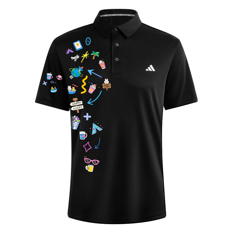 

Быстросохнущая поло, короткий рукав, унисекс Adidas, черный