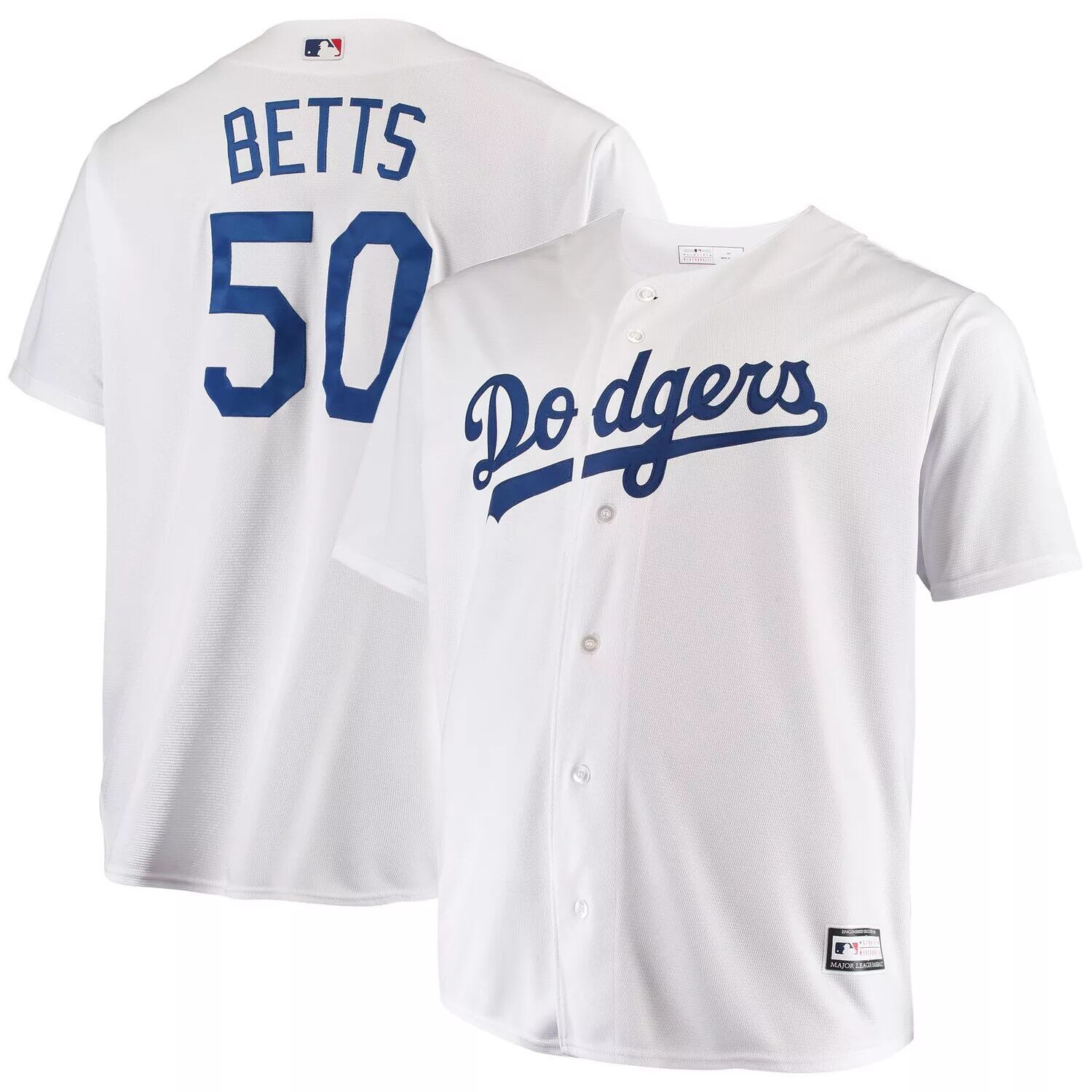 

Мужская белая футболка Mookie Betts Los Angeles Dodgers Big & Tall Replica Player, Белый, Мужская белая футболка Mookie Betts Los Angeles Dodgers Big & Tall Replica Player