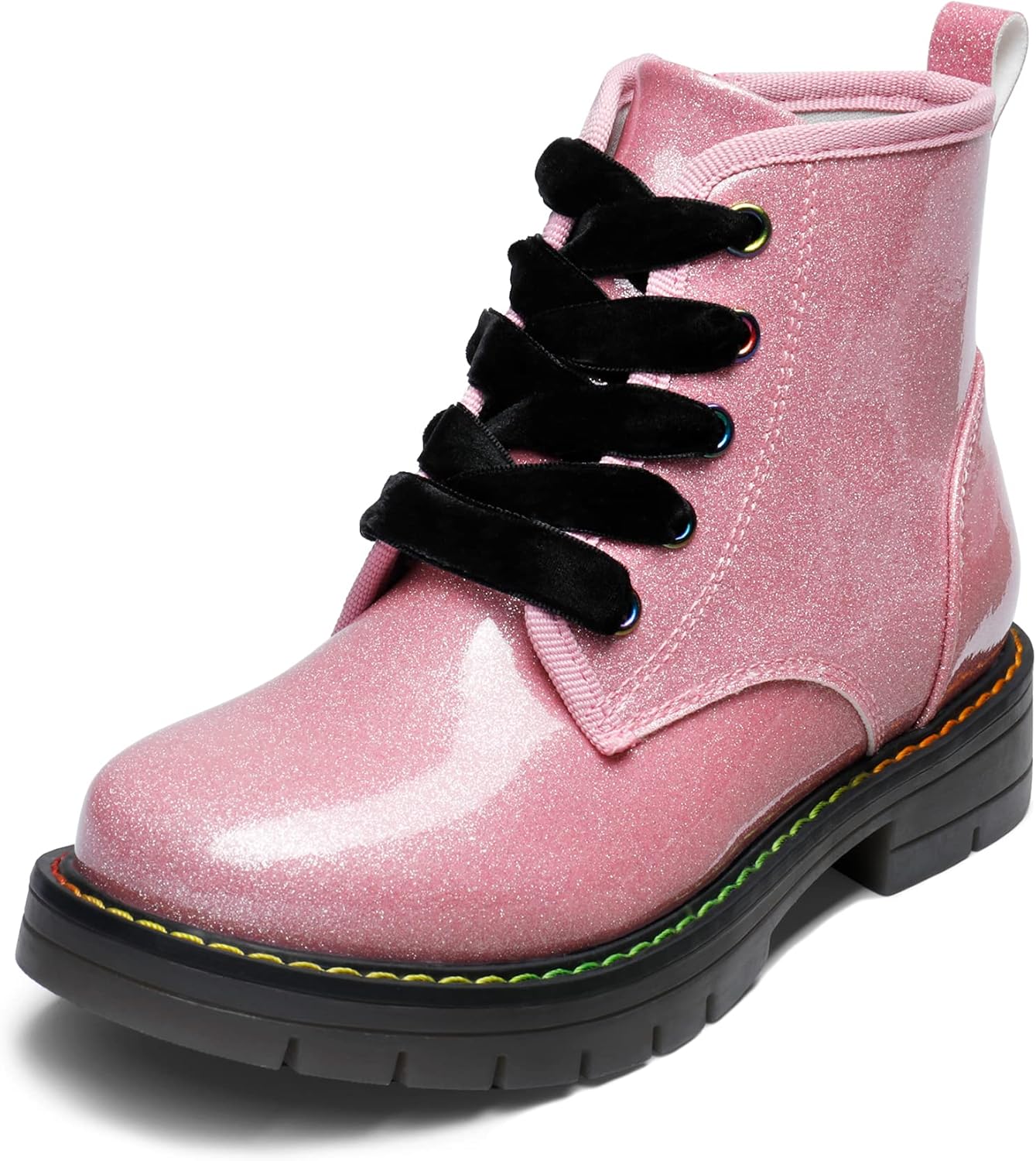 

Ботинки DREAM PAIRS для девочек и мальчиков с блестками, на молнии сбоку, с шнуровкой, для малышей/детей младшего возраста/старших детей, Pink/Pu