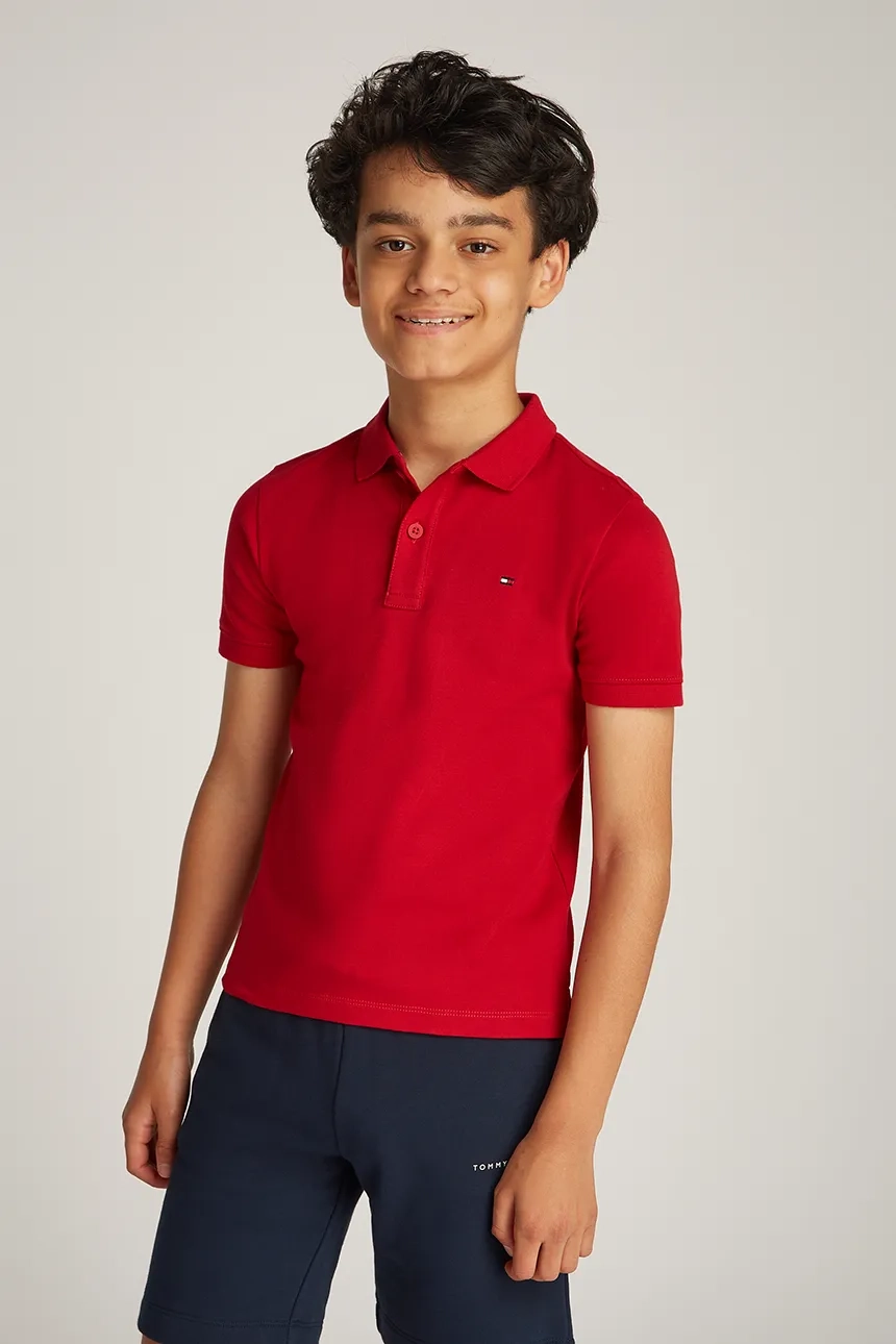 

Рубашка-поло из детской шерсти Tommy Hilfiger, красный