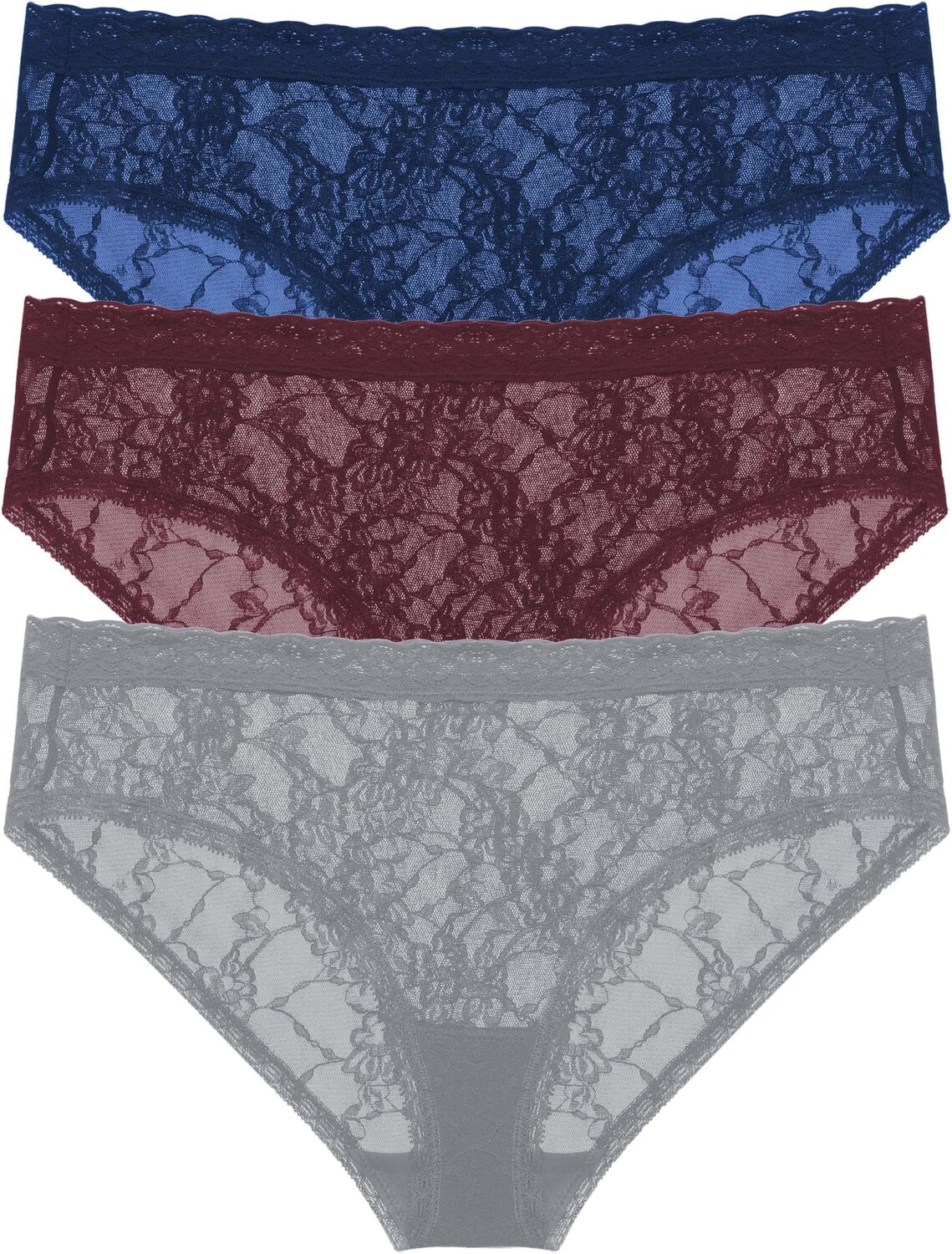 

Комплект трусов Bliss Allure для девочек, 3 шт. Natori, цвет Indigo/Vino/Stormy