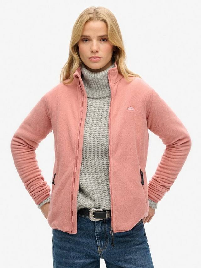

Флисовая куртка с полной застежкой-молнией Superdry, цвет Ash Rose