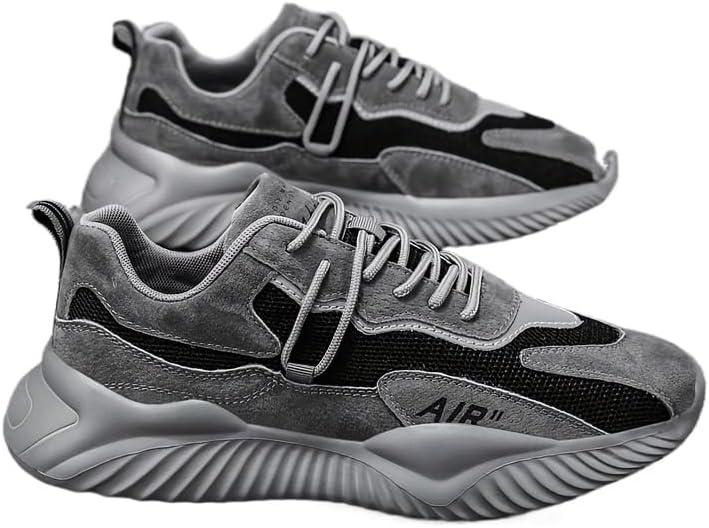 

Мужские дышащие кроссовки Hhhchpm - шнуровка, износостойкие и легкие, спортивная обувь для мужчин, черный/серый