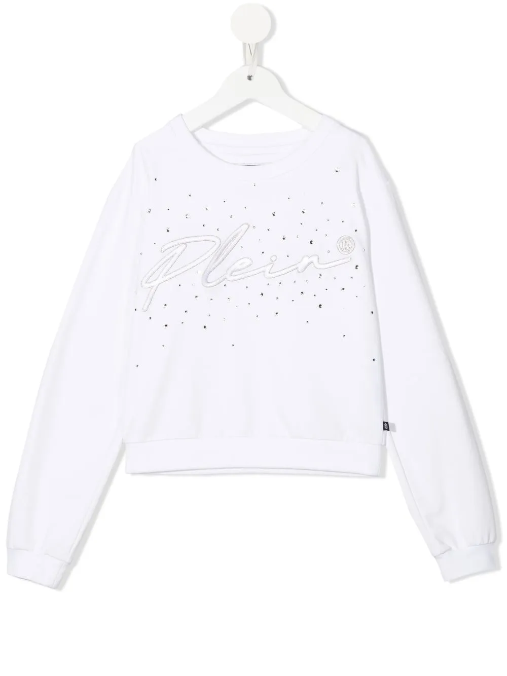 

Футболка с длинными рукавами и вышитым логотипом Philipp Plein Junior, белый