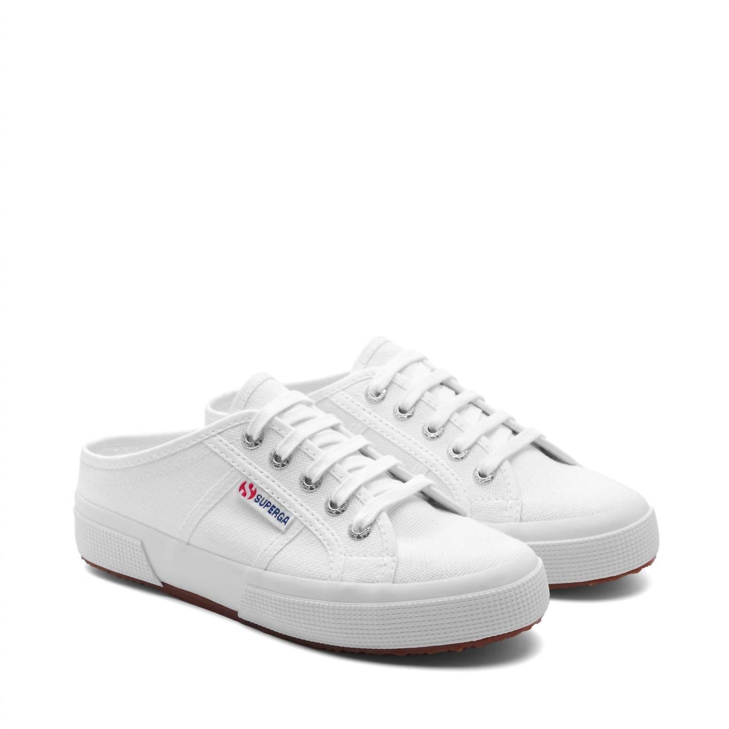 Женские мюли на низком каблуке белые Superga — фото 4