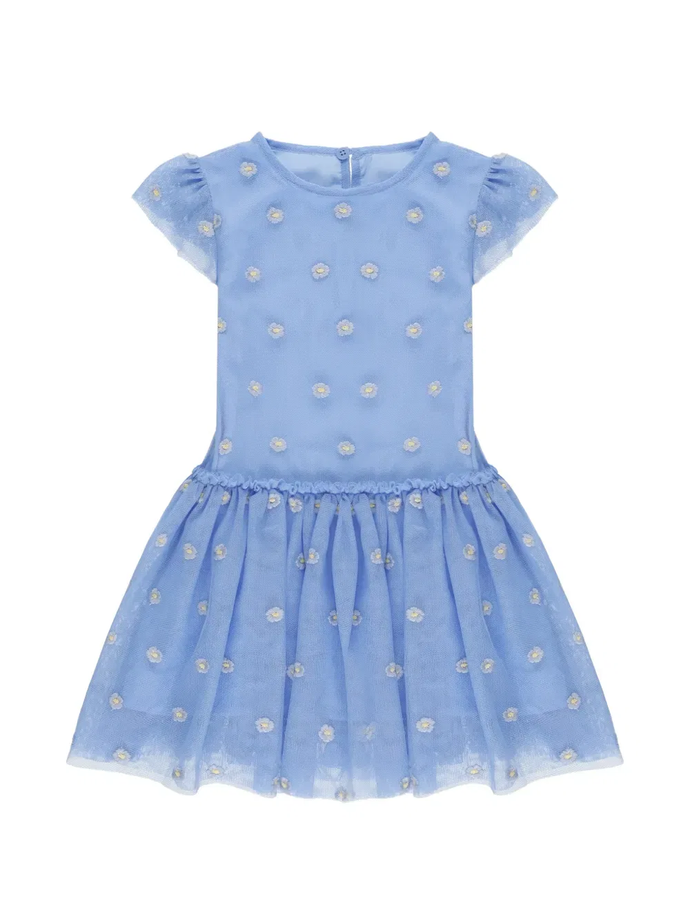 Платье из вышитого тюля Stella Mccartney Kids, синий