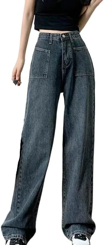 Женские джинсы Wide Leg весна-осень Slim High Waist Straight Denim Pants уличный стиль Casual Generic, 14
