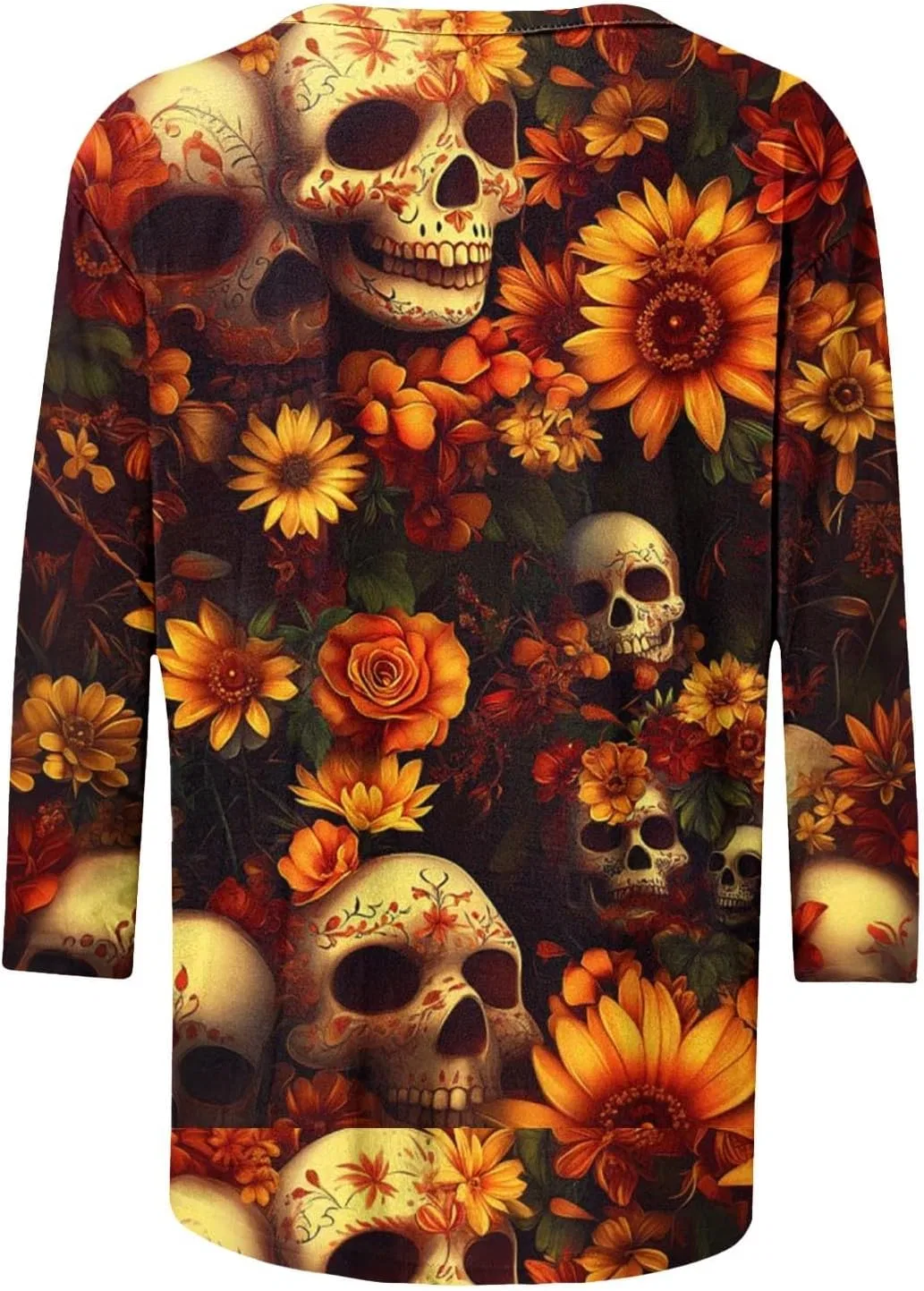 Футболка с принтом черепа Día de los Muertos, Generic, мультиколор — фото 4