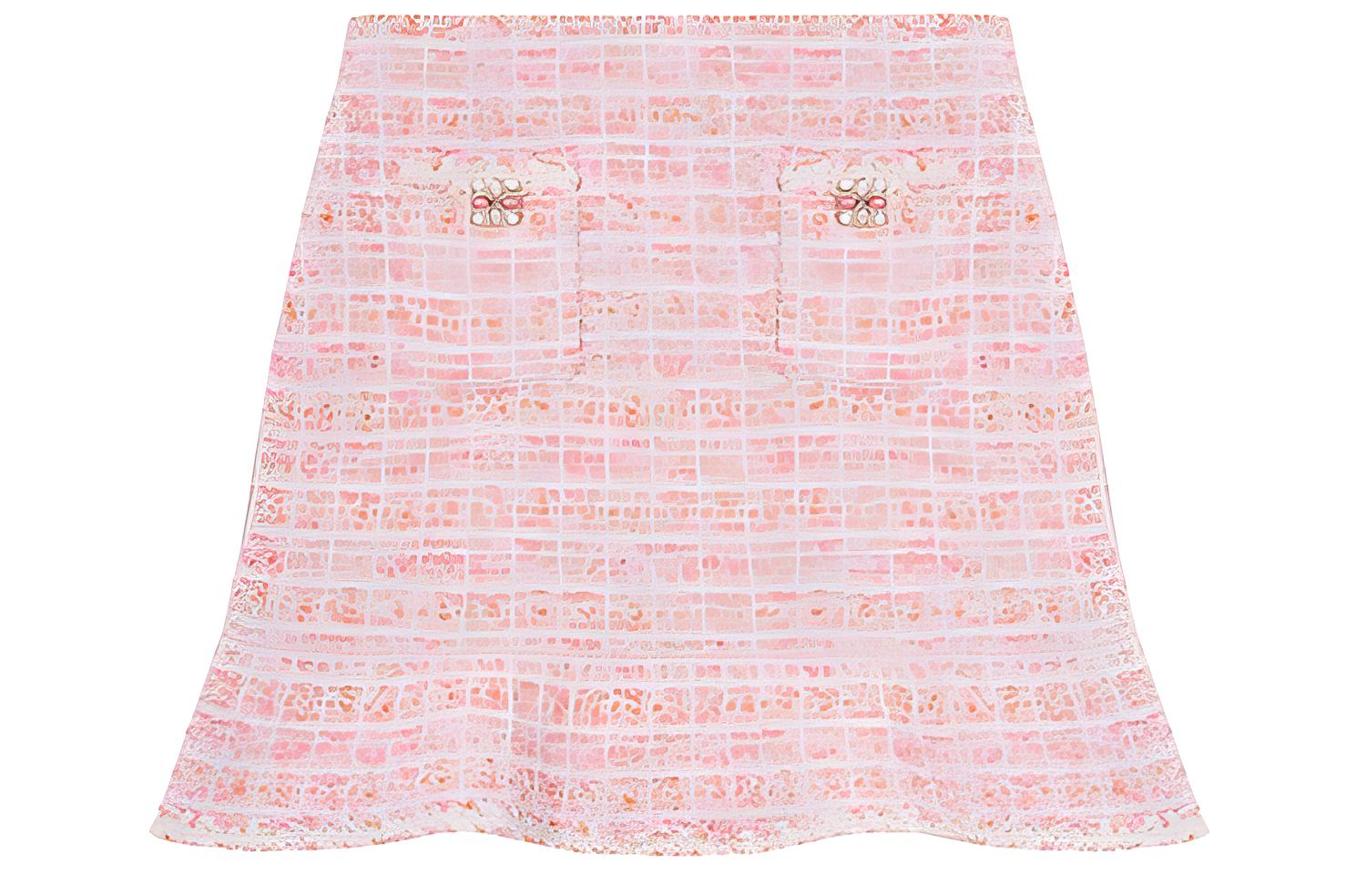 

Автопортрет Повседневная Короткая Юбка Женская Красная и Розовая Клетка Self-portrait