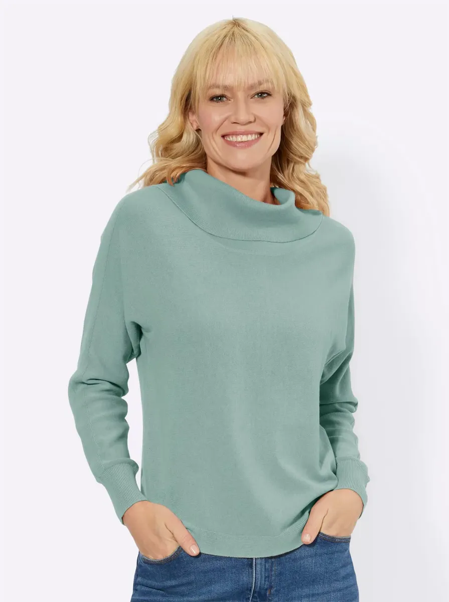 

Повседневный образ Свитер-водолазка "Пуловер" Casual Looks, мятный