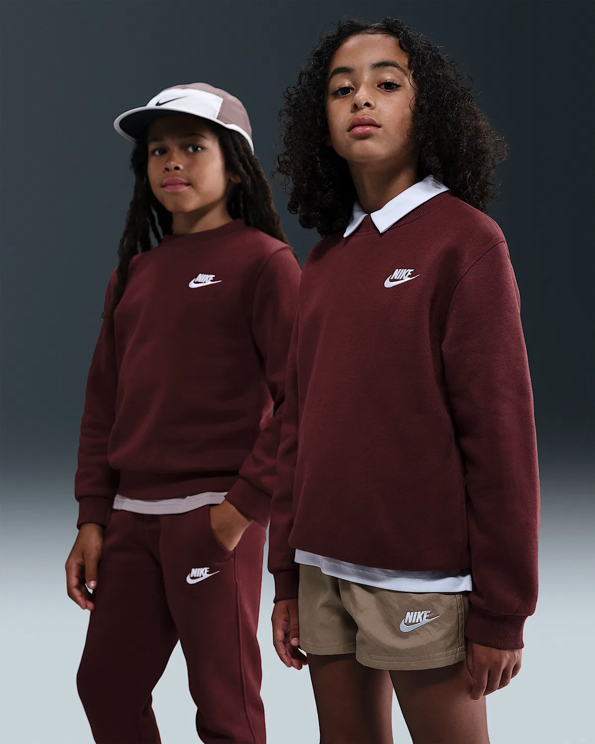 Детская толстовка Nike Sportswear Club Fleece, Dark Team Red/White