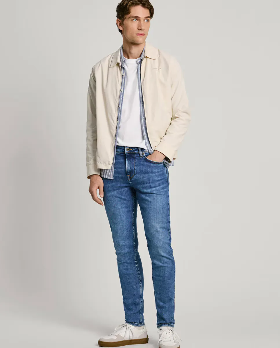 

Мужские джинсы скинни с эффектом потертости Pepe Jeans, синий