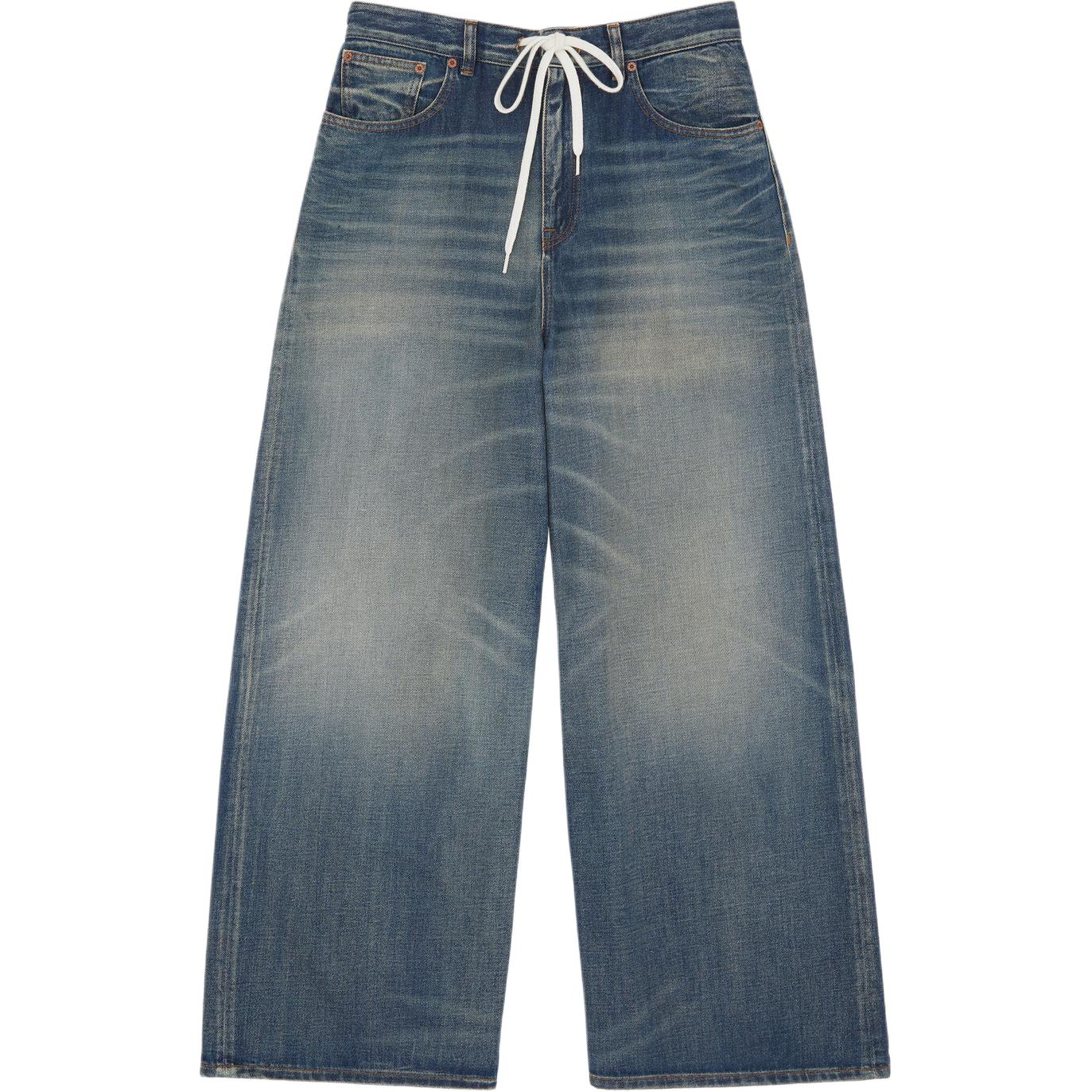 

Джинсы широкого кроя на шнурке MM6 Maison Margiela, синий