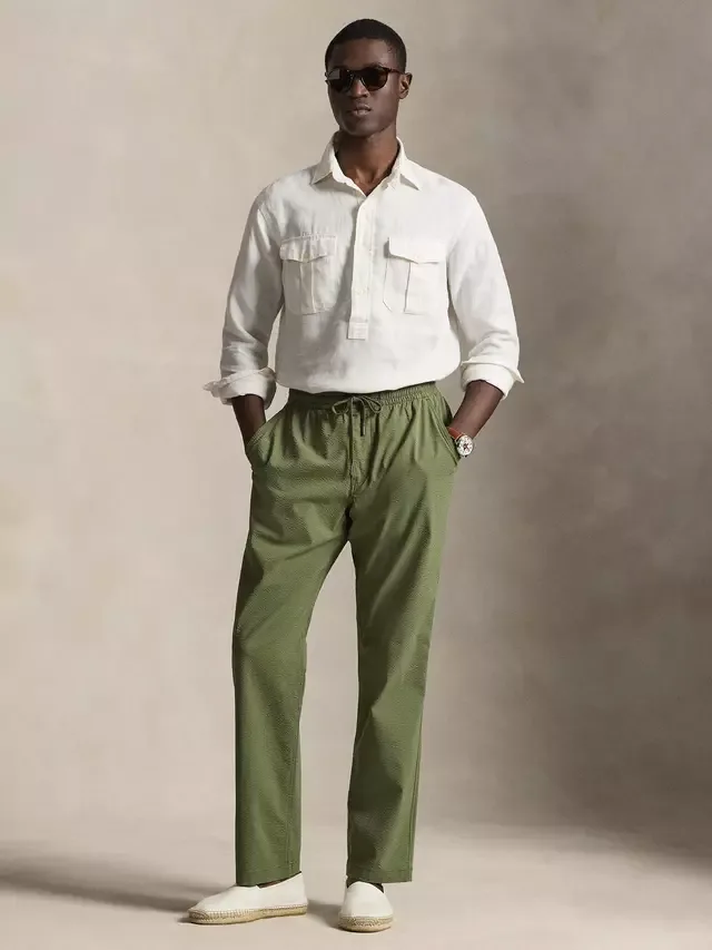 Брюки-поло из хлопковой смеси, оливковый/зеленый цвет Ralph Lauren