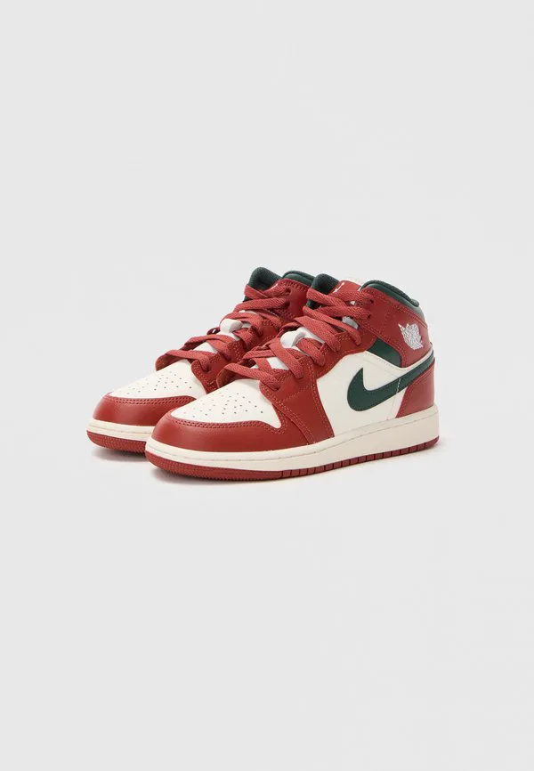 Кроссовки air jordan 1 mid унисекс Jordan, Sail/Midnight Green/Pure Platinum-Coloured/Redstone — фото 2