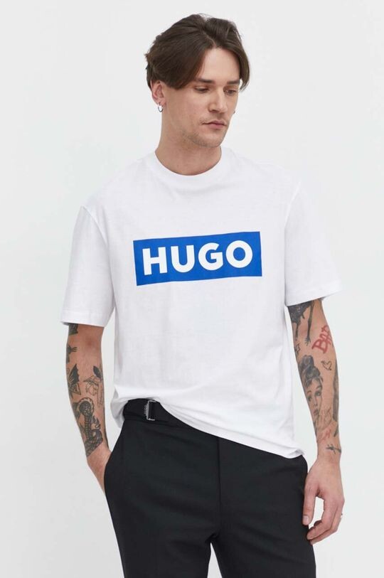 

Хлопковая футболка Hugo Blue, белый