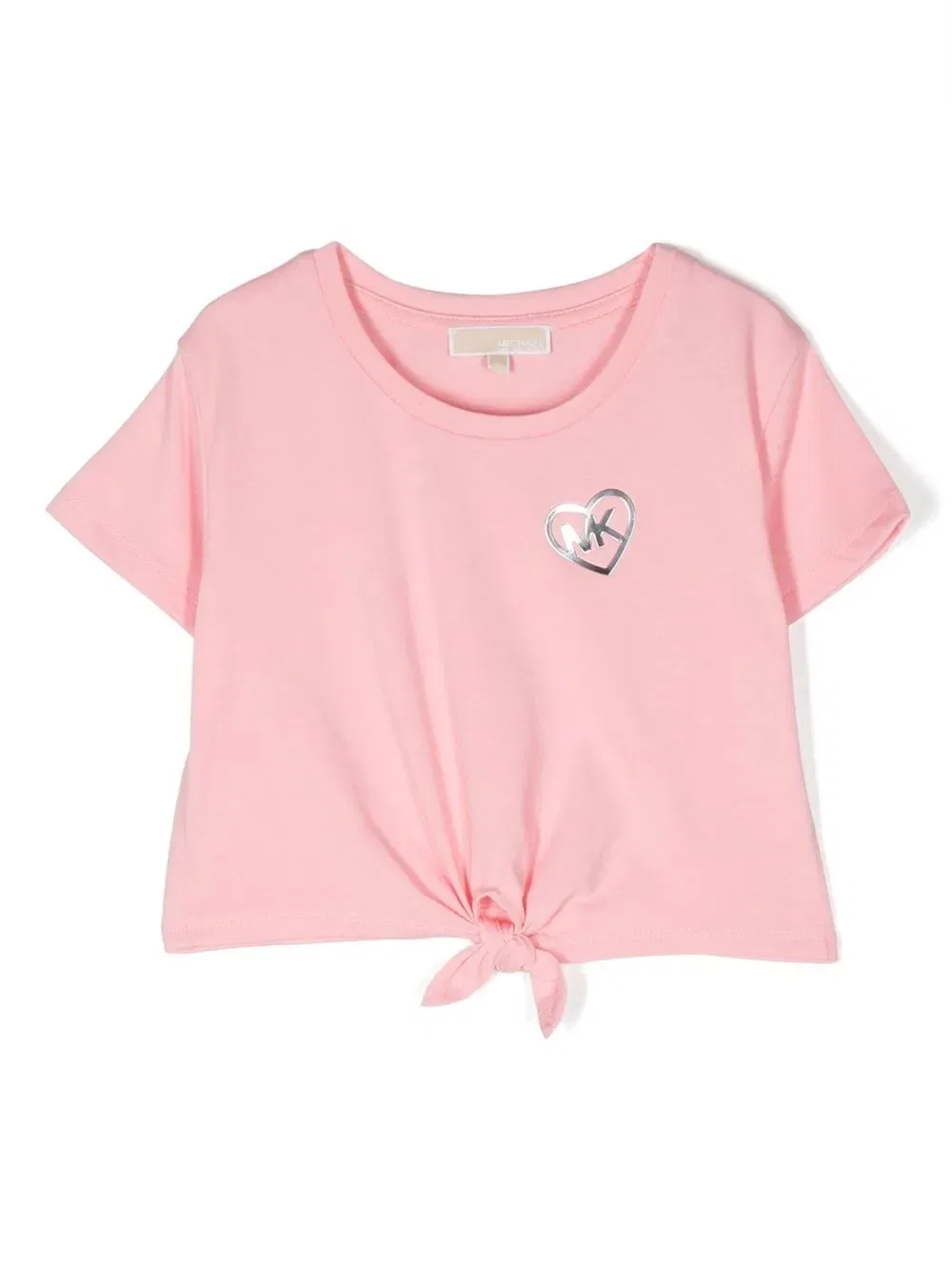 Футболка с металлизированным логотипом Michael Kors Kids, розовый