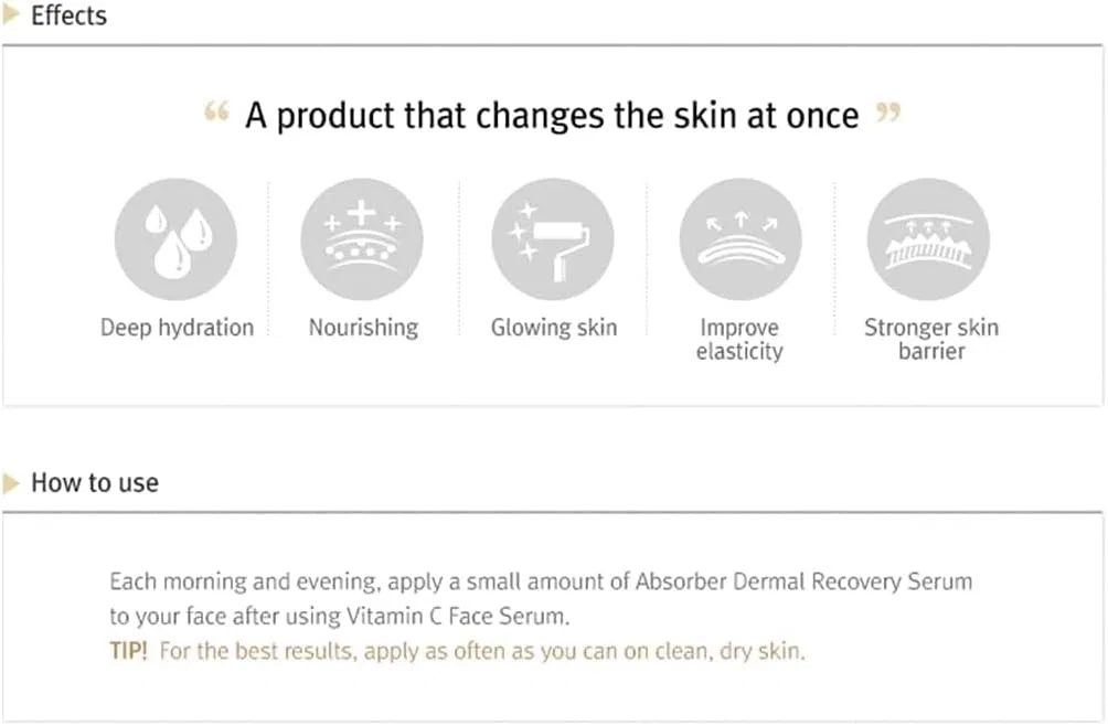 Сыворотка — Восстанавливающая Absorber Dermal Recovery Serum No brand, 30 мл — фото 2