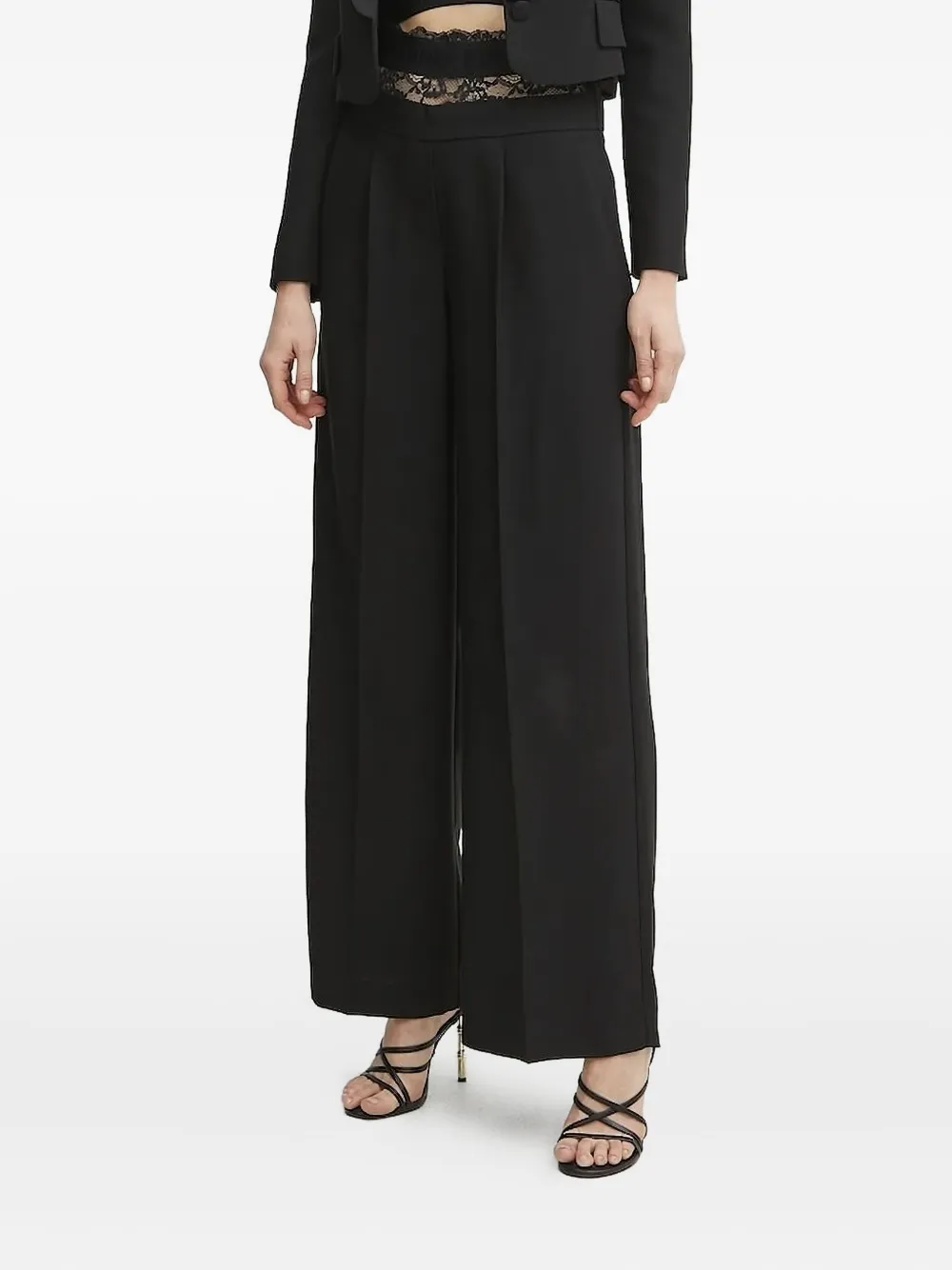 

Брюки с кружевными вставками Ermanno Scervino, черный