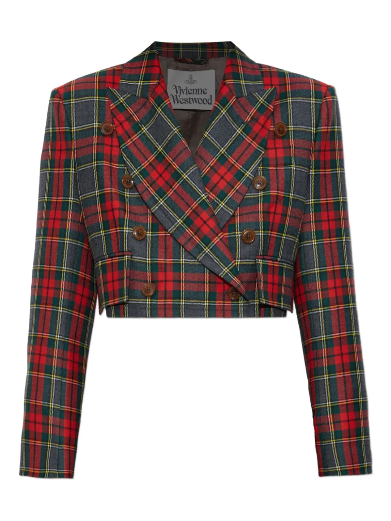 

Двубортный блейзер в клетку тартан Vivienne Westwood, красный