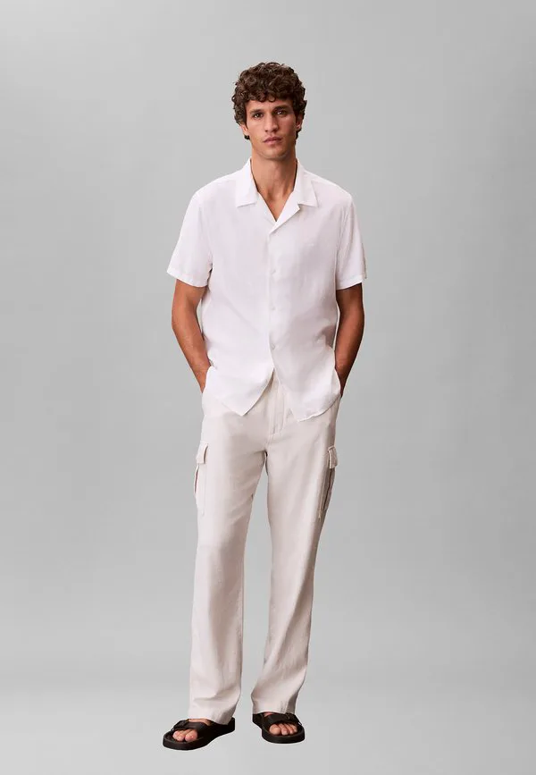 Рубашка с отложным воротником, однотонная, классная Calvin Klein, Brilliant White — фото 2