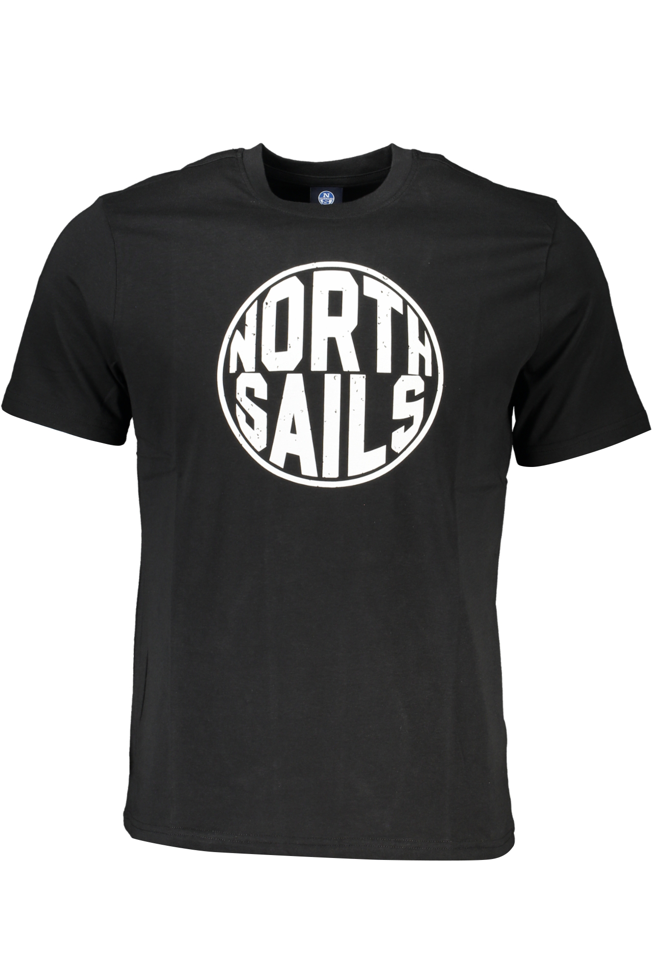 

Мужская футболка North Sails хлопковая с круглым принтом, черный