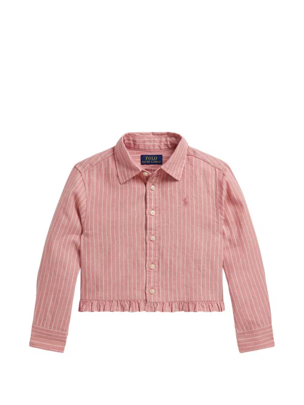 Рубашка с вышитым логотипом Polo Ralph Lauren Kids, розовый