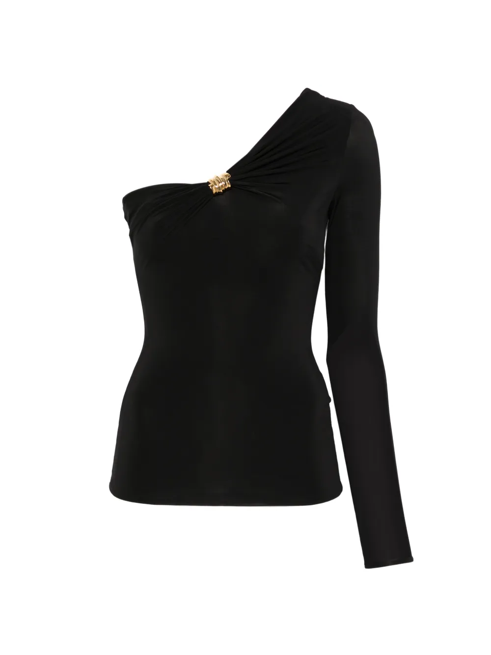 

Топ на одно плечо с узлом Elisabetta Franchi, черный