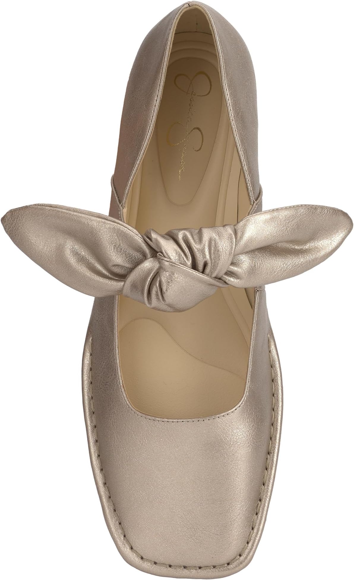 Балетки Jessica Simpson Lysute Knotted Strap Ballet Flat, Gold — фото 2