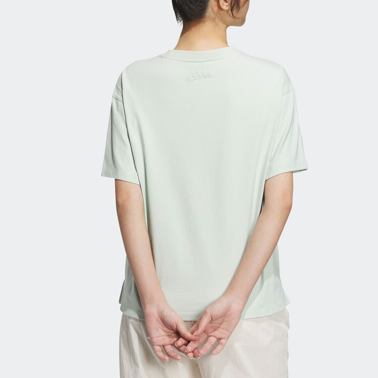 Женская футболка с коротким рукавом и принтом логотипа Lifestyle, женская, «Linen Green» Adidas Originals — фото 3