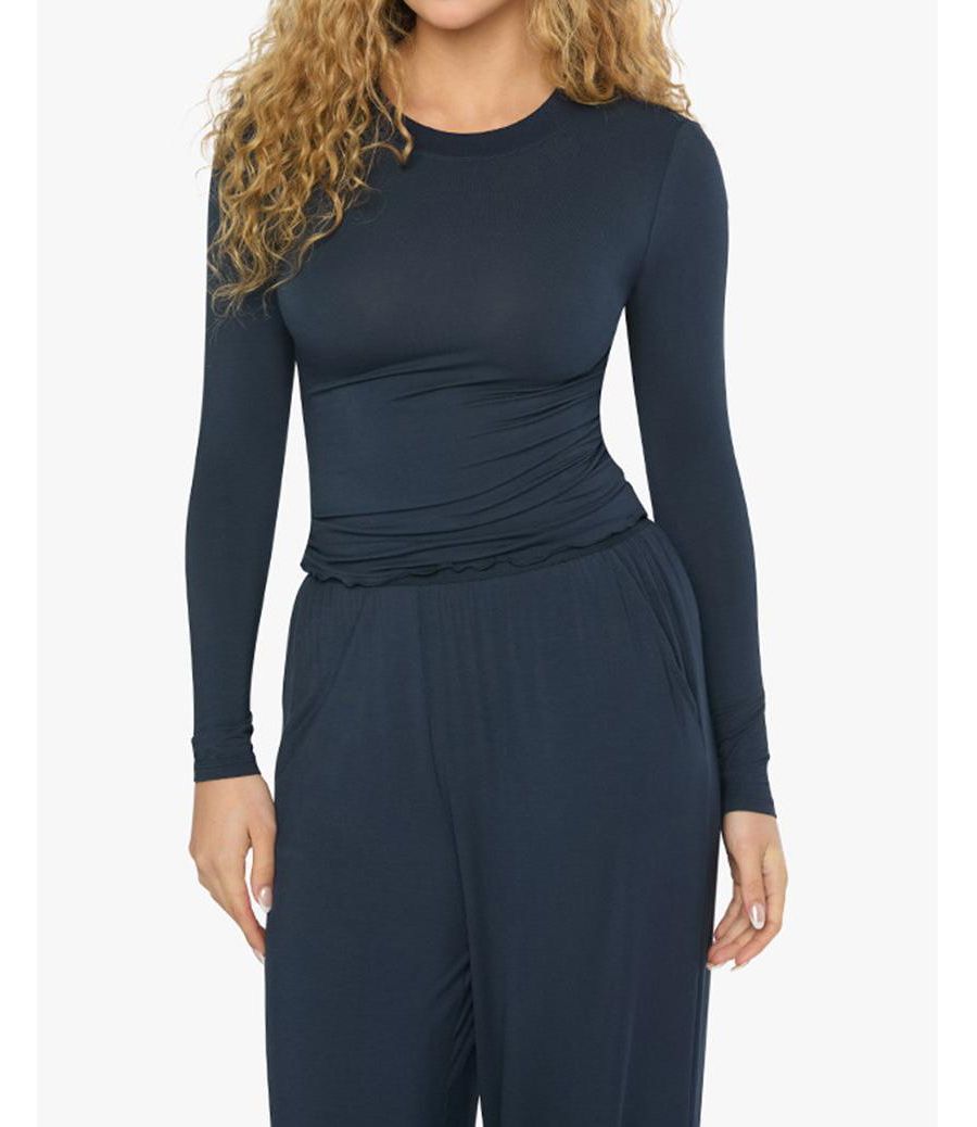 

Женская футболка с длинными рукавами и круглым вырезом WeWoreWhat, Dark navy, Синий, Женская футболка с длинными рукавами и круглым вырезом WeWoreWhat, Dark navy