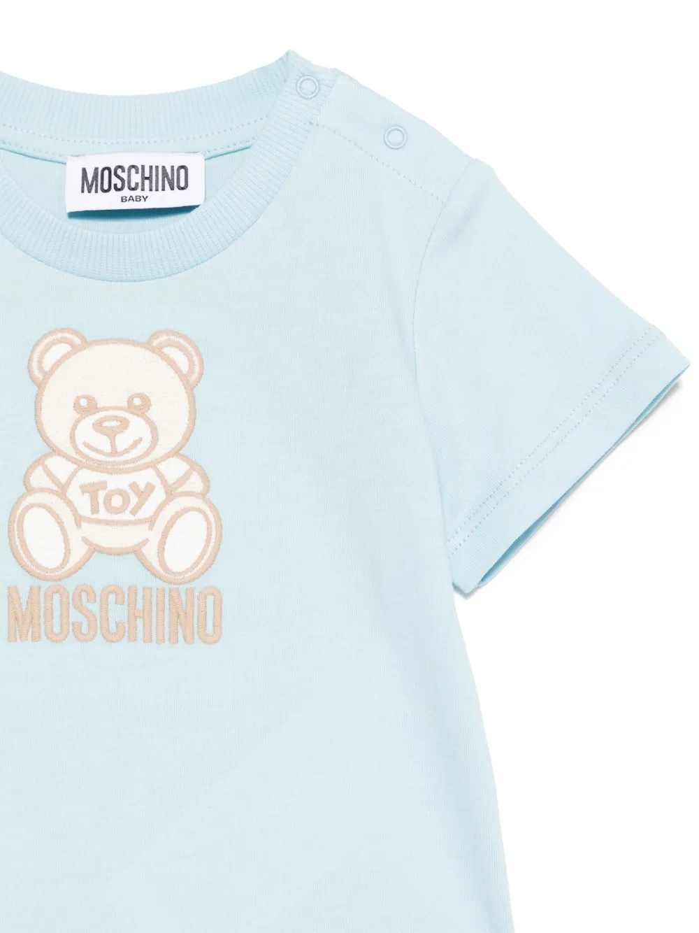 Футболка с принтом Teddy Bear Moschino Kids, синий — фото 3