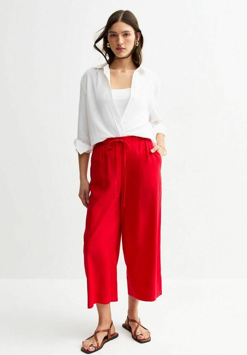 

Брюки LINEN BLEND CROPPED New Look, красный