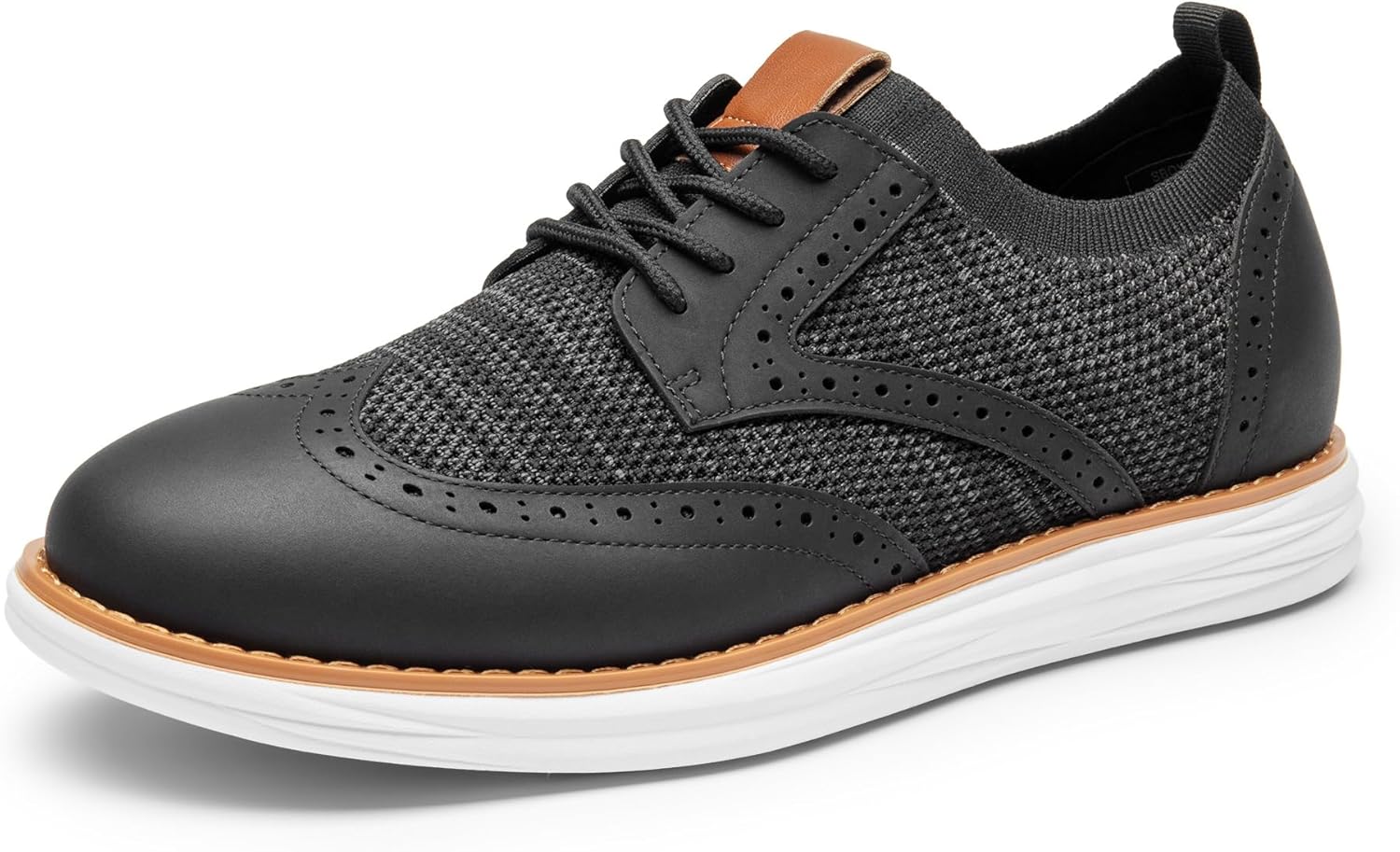 

Кроссовки Bruno Marc для мужчин KnitFlex Craft Mesh Oxfords, повседневные, с шнуровкой, легкие для ходьбы, черный