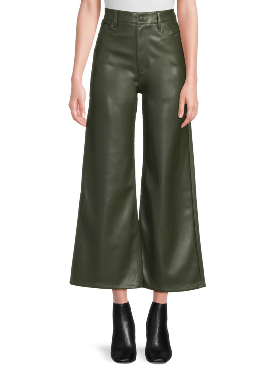 

Укороченные джинсы широкого кроя из искусственной кожи Joe's Jeans, зеленый