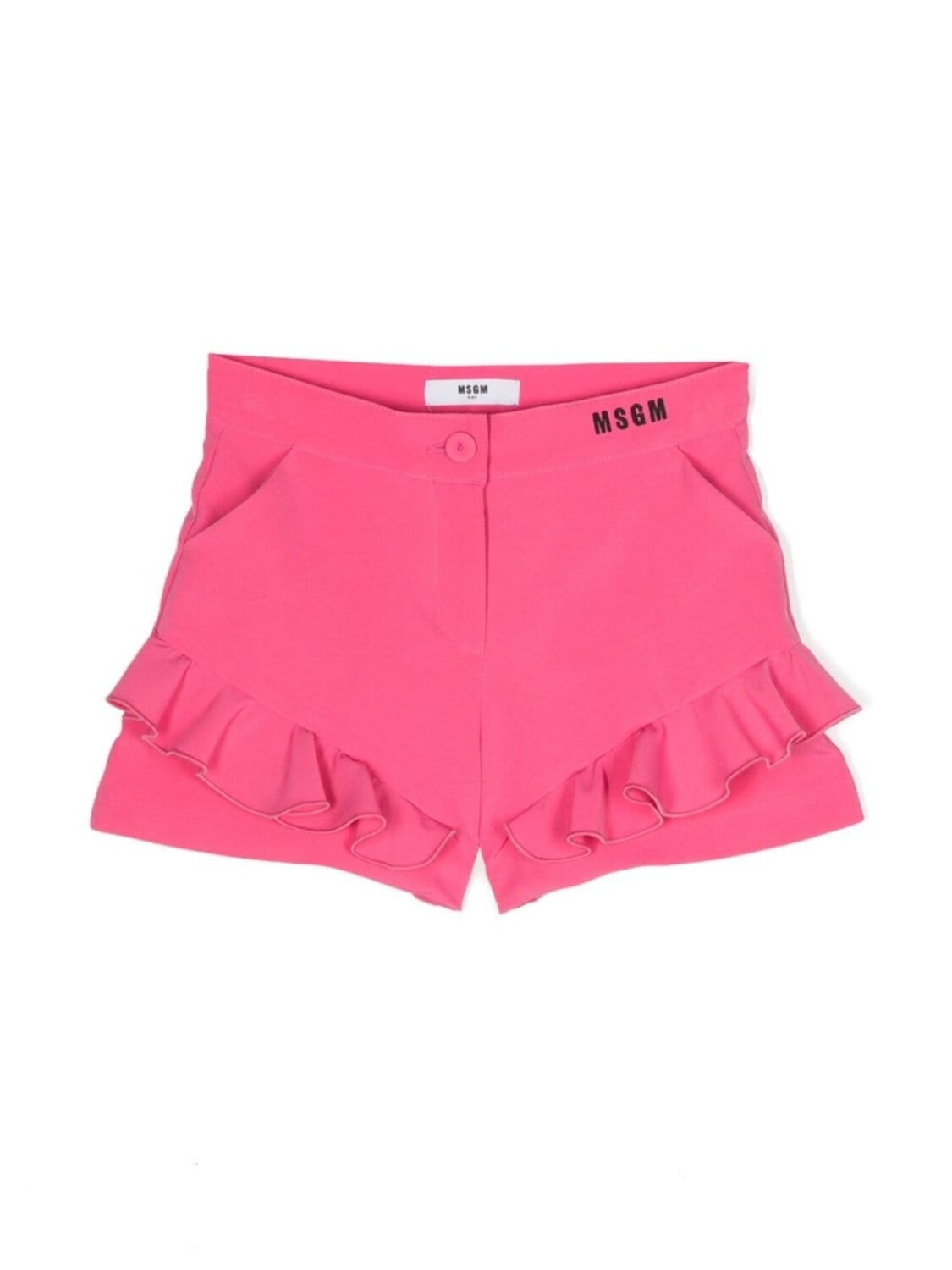 

MSGM Kids шорты с оборками и вышитым логотипом, розовый
